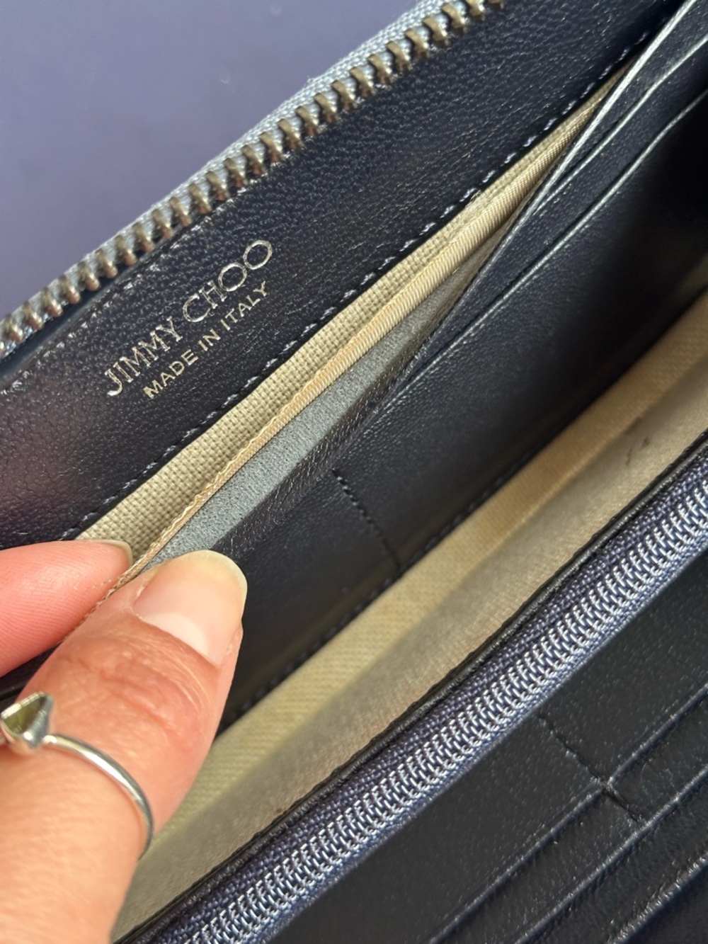 Jimmy Choo "Filipa" (or "Pippa") Star Studded Zip-Around Wallet - Picture 6 of 8